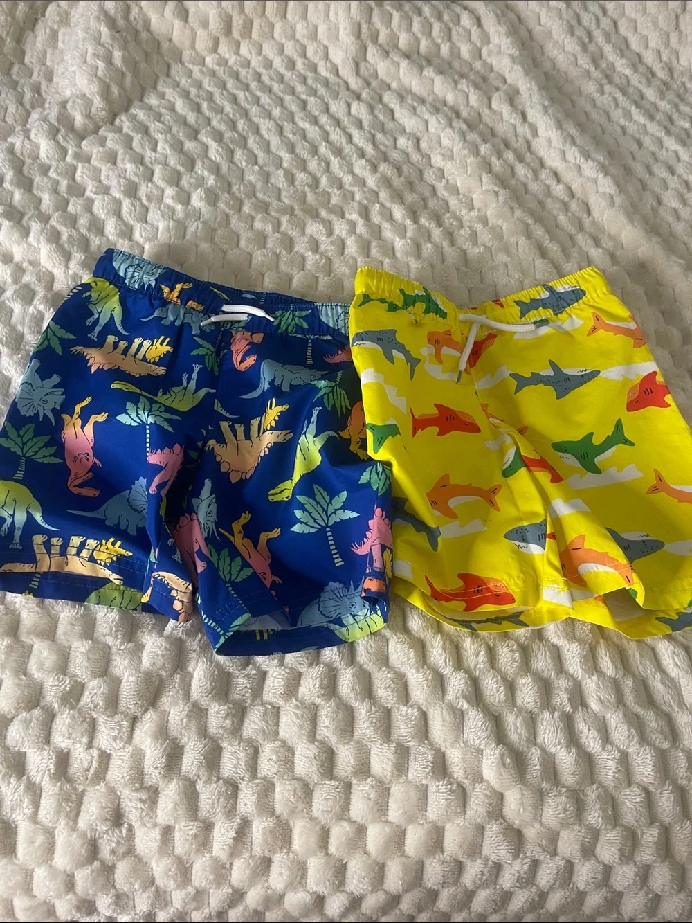 Old Navy (2pairs) Boys' Shark & Dinosaur Swim Shorts - Blue and Yellow